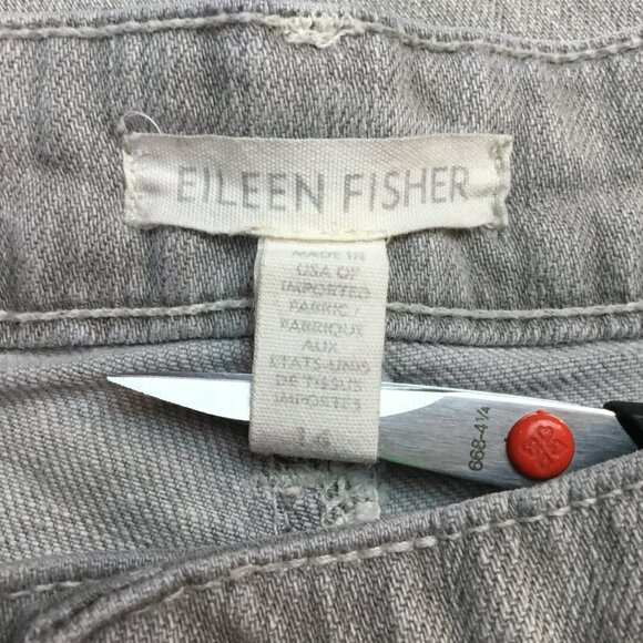 Eileen Fisher Gray Womens 14 Organic Cotton Blend Straight-Leg Jeans - Picture 11 of 12